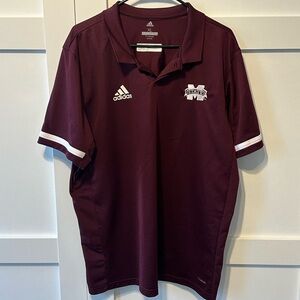 Adidas Maroon Mississippi State Polo Shirt - excellent condition!